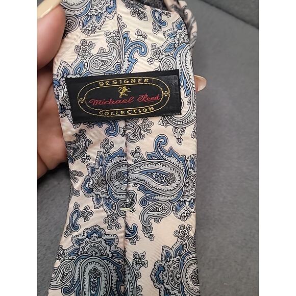 Vintage Michael Reed Designer Collection Men’s Tie – Gray Paisley 64"x3" GUC - Picture 6 of 6